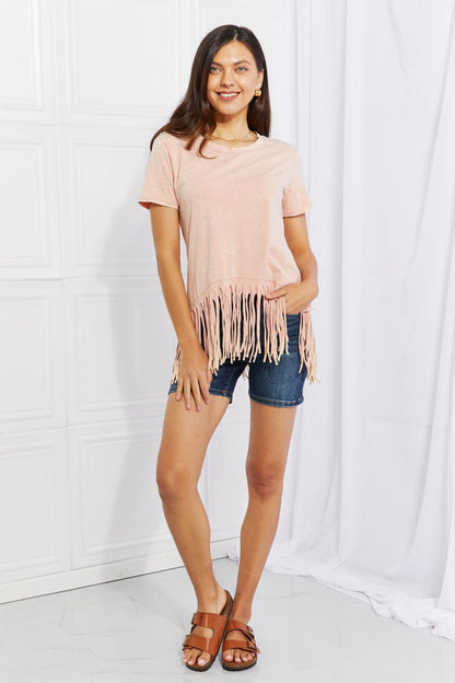 Blue Zone Planet | BiBi Empowering Expression Mineral Wash Fringe Hem Tee