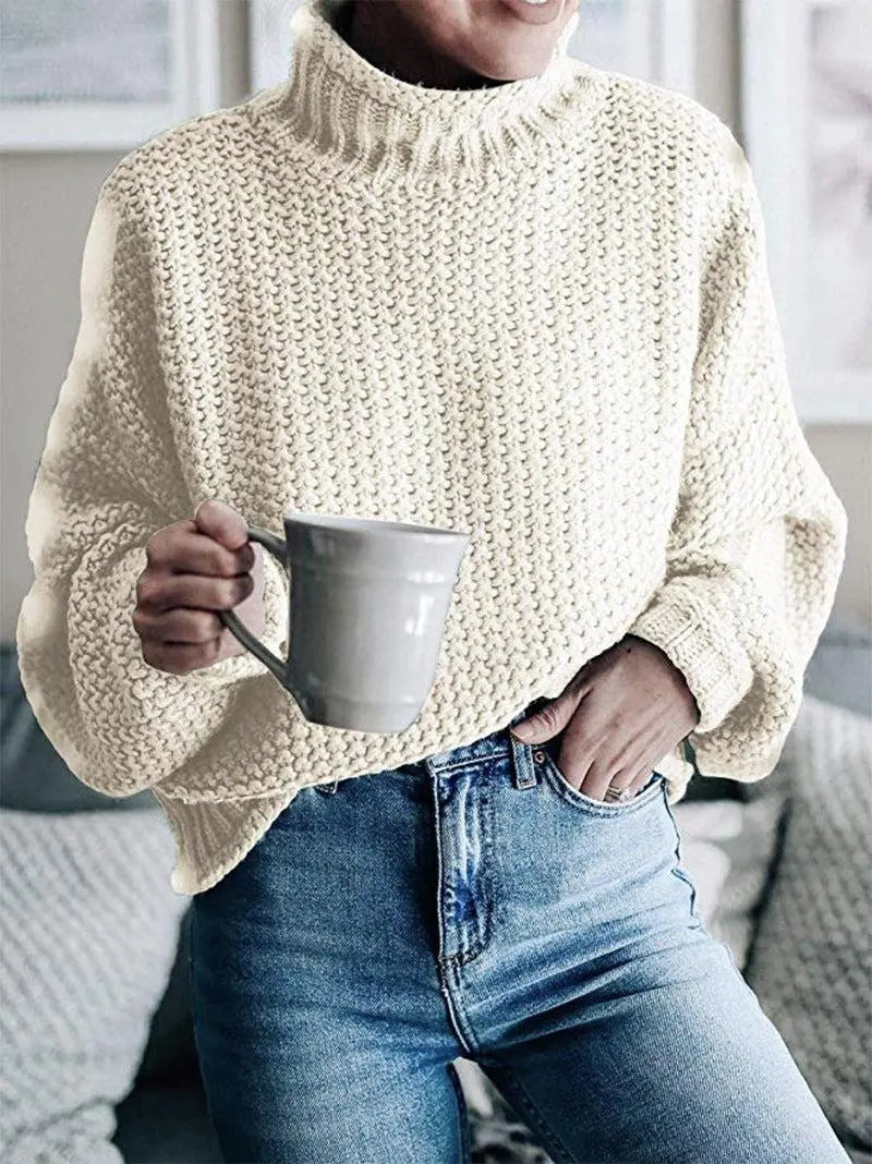 Blue Zone Planet | Dropped Shoulder Rolled Hem Sweater