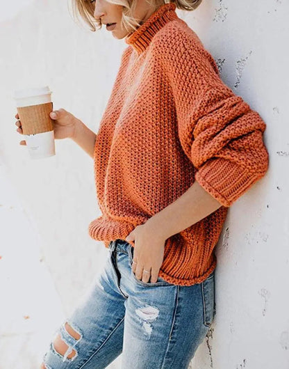 Blue Zone Planet | Dropped Shoulder Rolled Hem Sweater