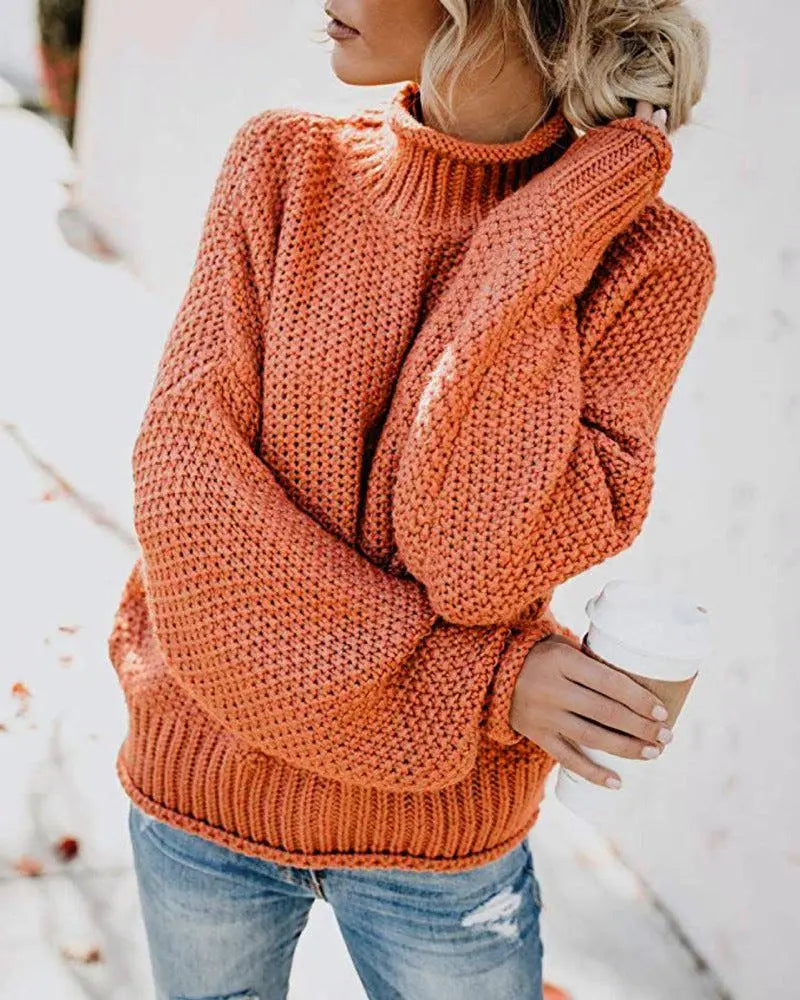 Blue Zone Planet | Dropped Shoulder Rolled Hem Sweater