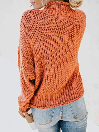 Blue Zone Planet | Dropped Shoulder Rolled Hem Sweater