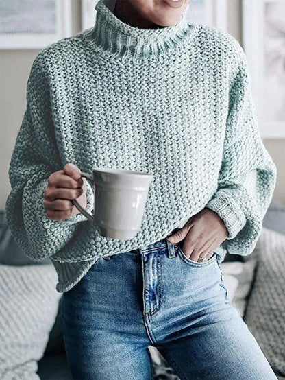 Blue Zone Planet | Dropped Shoulder Rolled Hem Sweater