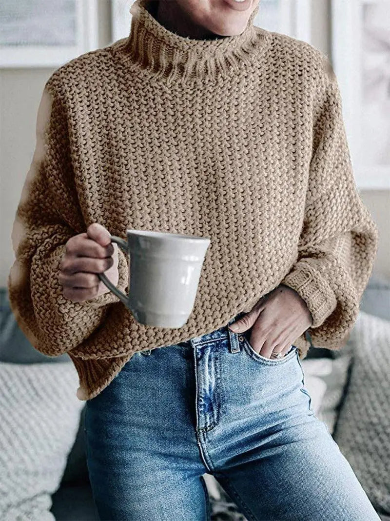 Blue Zone Planet | Dropped Shoulder Rolled Hem Sweater