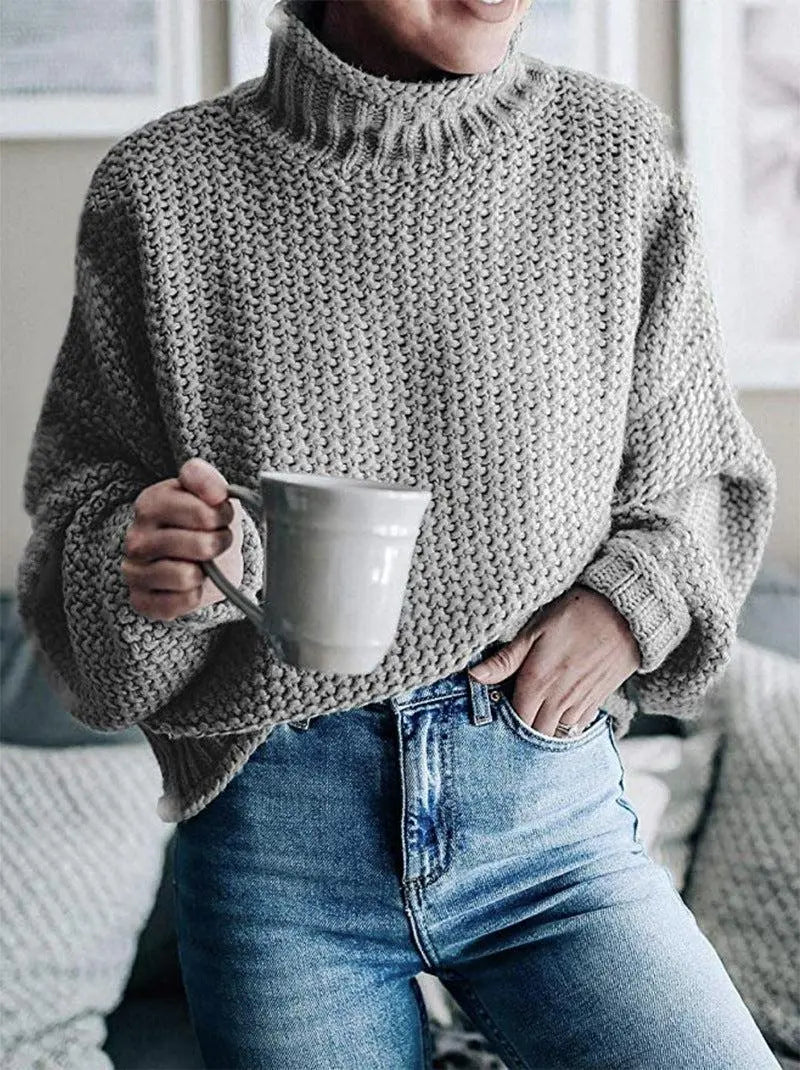 Blue Zone Planet | Dropped Shoulder Rolled Hem Sweater