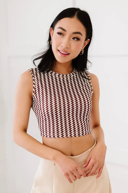 Blue Zone Planet | Retro Living Geometric Crop Top
