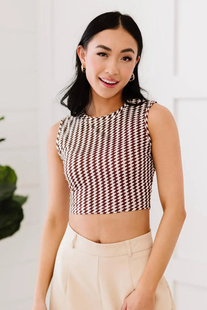 Blue Zone Planet | Retro Living Geometric Crop Top