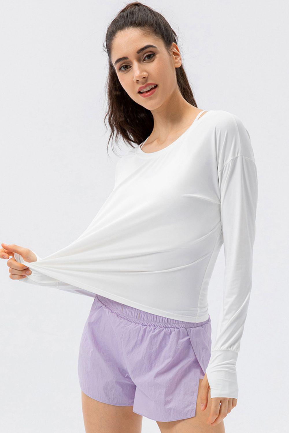 Blue Zone Planet | Breathable Round Neck Dropped Shoulder Top