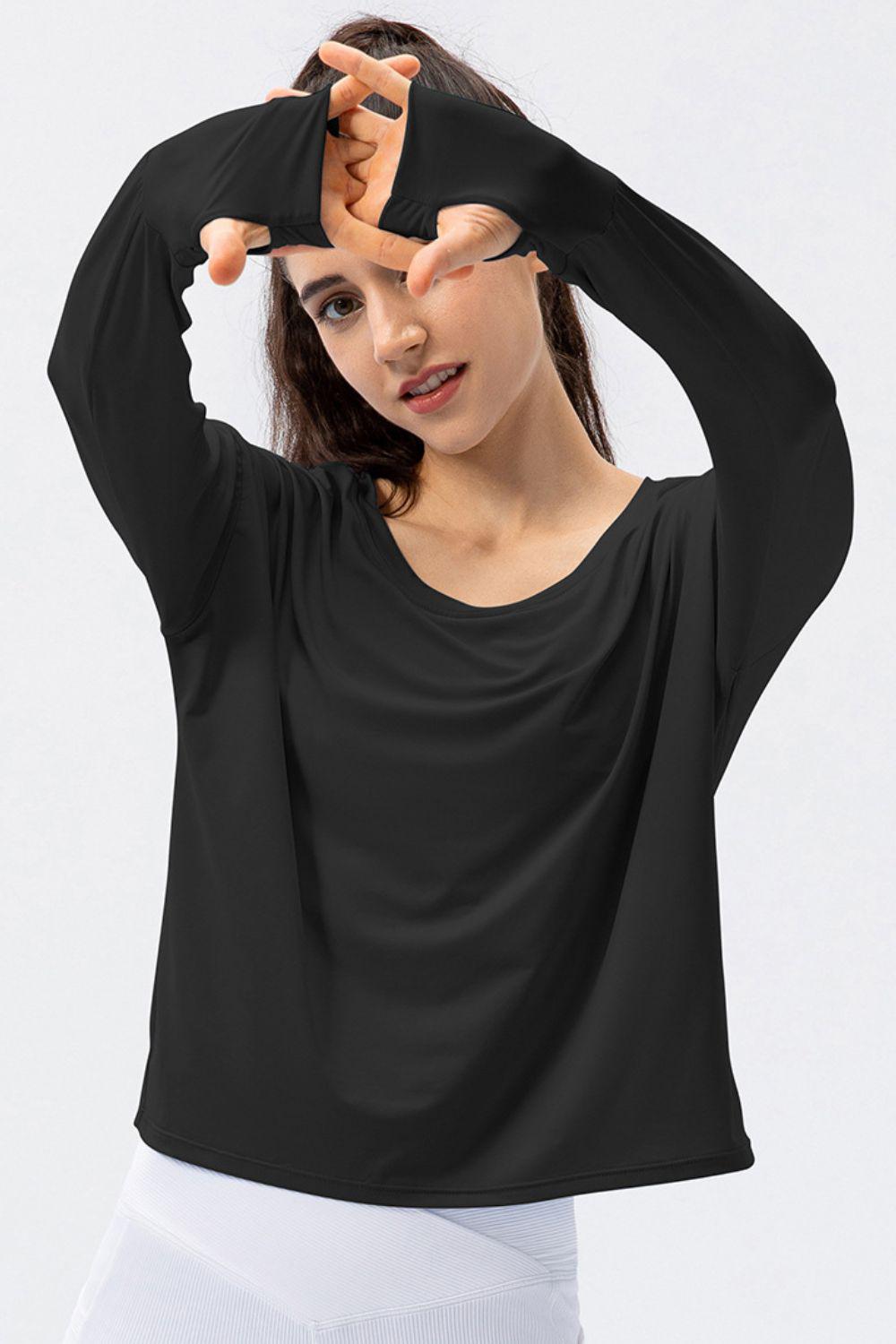 Blue Zone Planet | Breathable Round Neck Dropped Shoulder Top