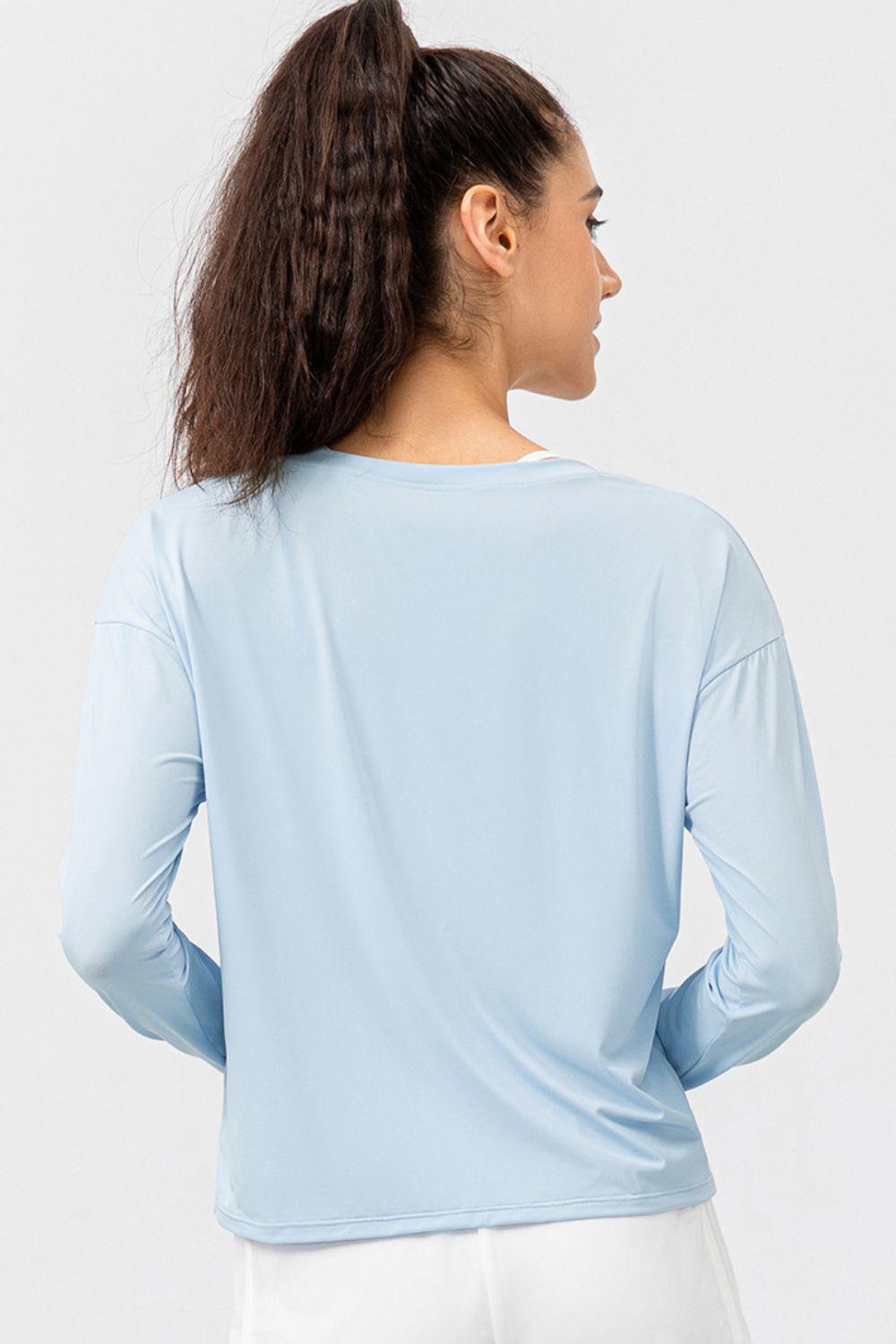 Blue Zone Planet | Breathable Round Neck Dropped Shoulder Top