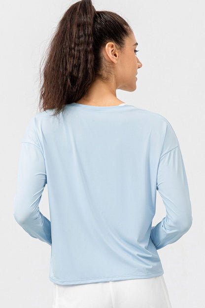 Blue Zone Planet | Breathable Round Neck Dropped Shoulder Top