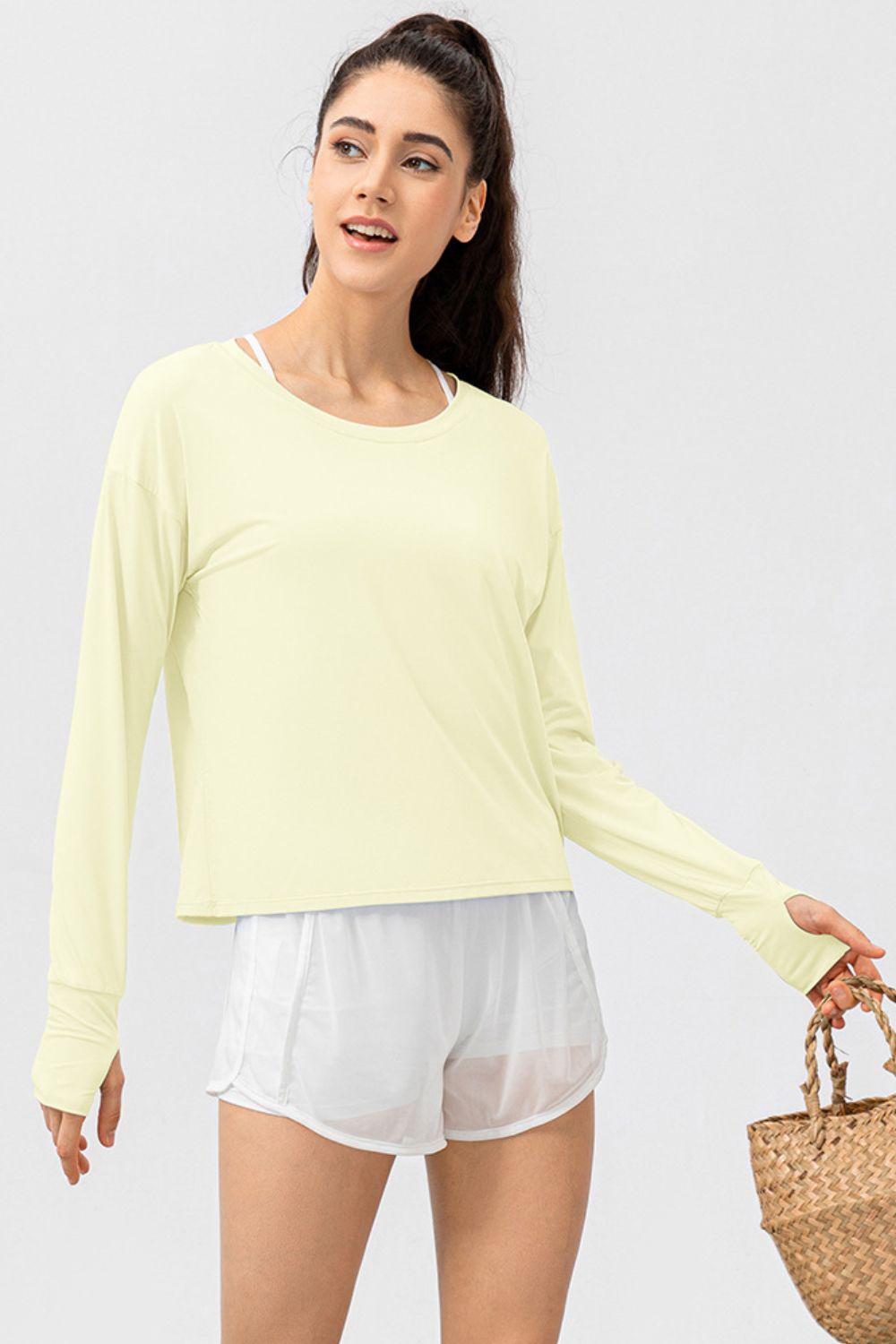Blue Zone Planet | Breathable Round Neck Dropped Shoulder Top