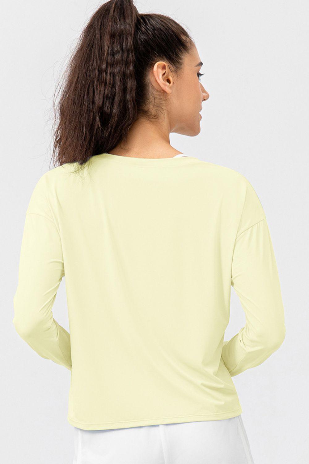 Blue Zone Planet | Breathable Round Neck Dropped Shoulder Top