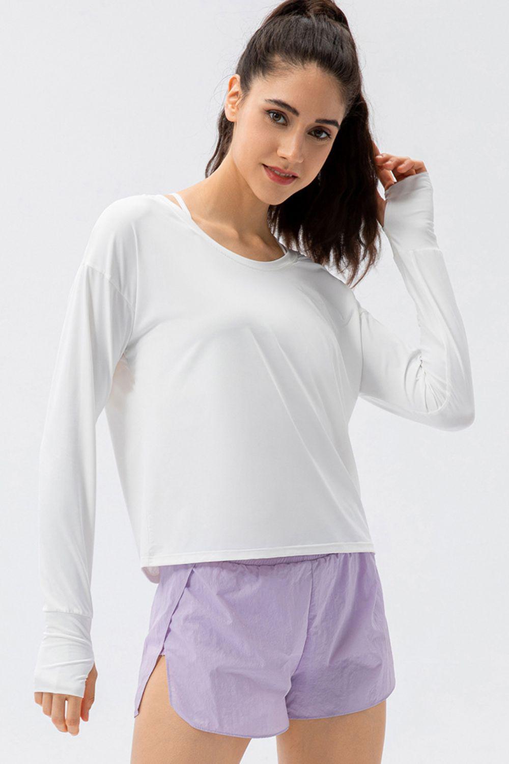 Blue Zone Planet | Breathable Round Neck Dropped Shoulder Top