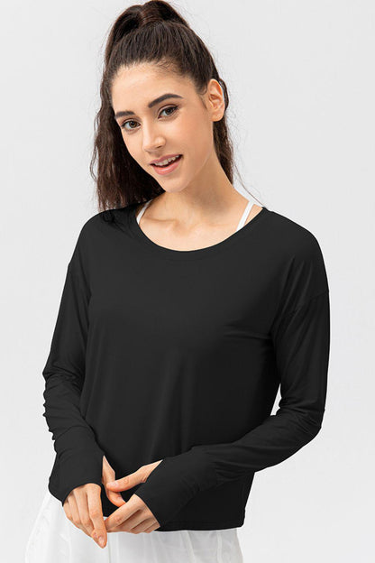 Blue Zone Planet | Breathable Round Neck Dropped Shoulder Top