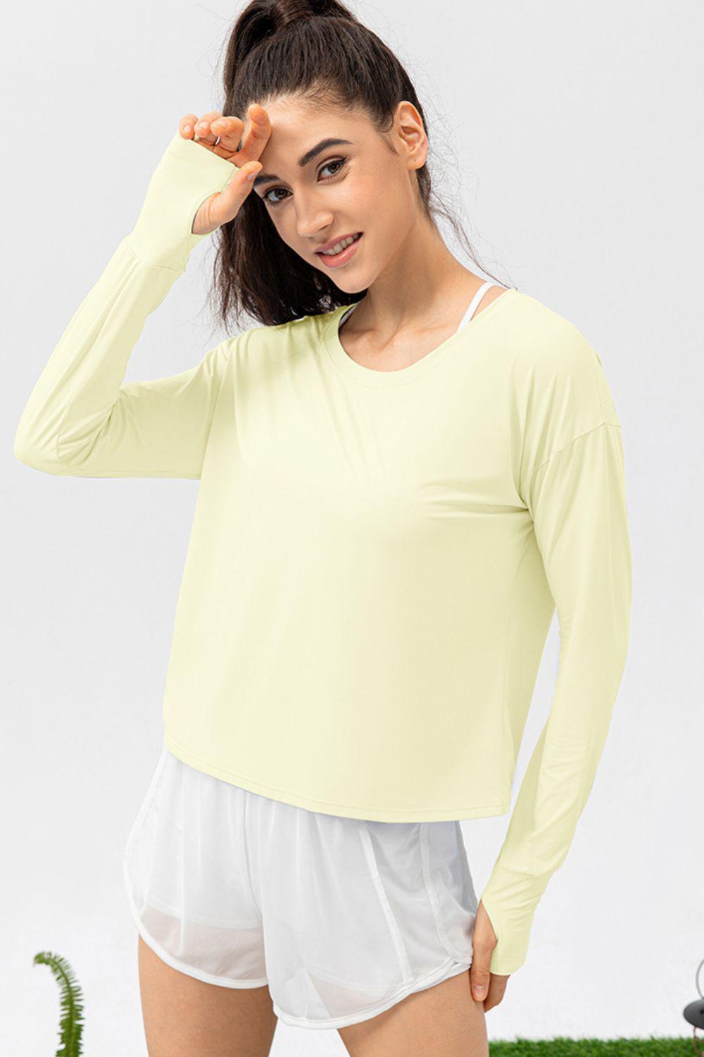 Blue Zone Planet | Breathable Round Neck Dropped Shoulder Top