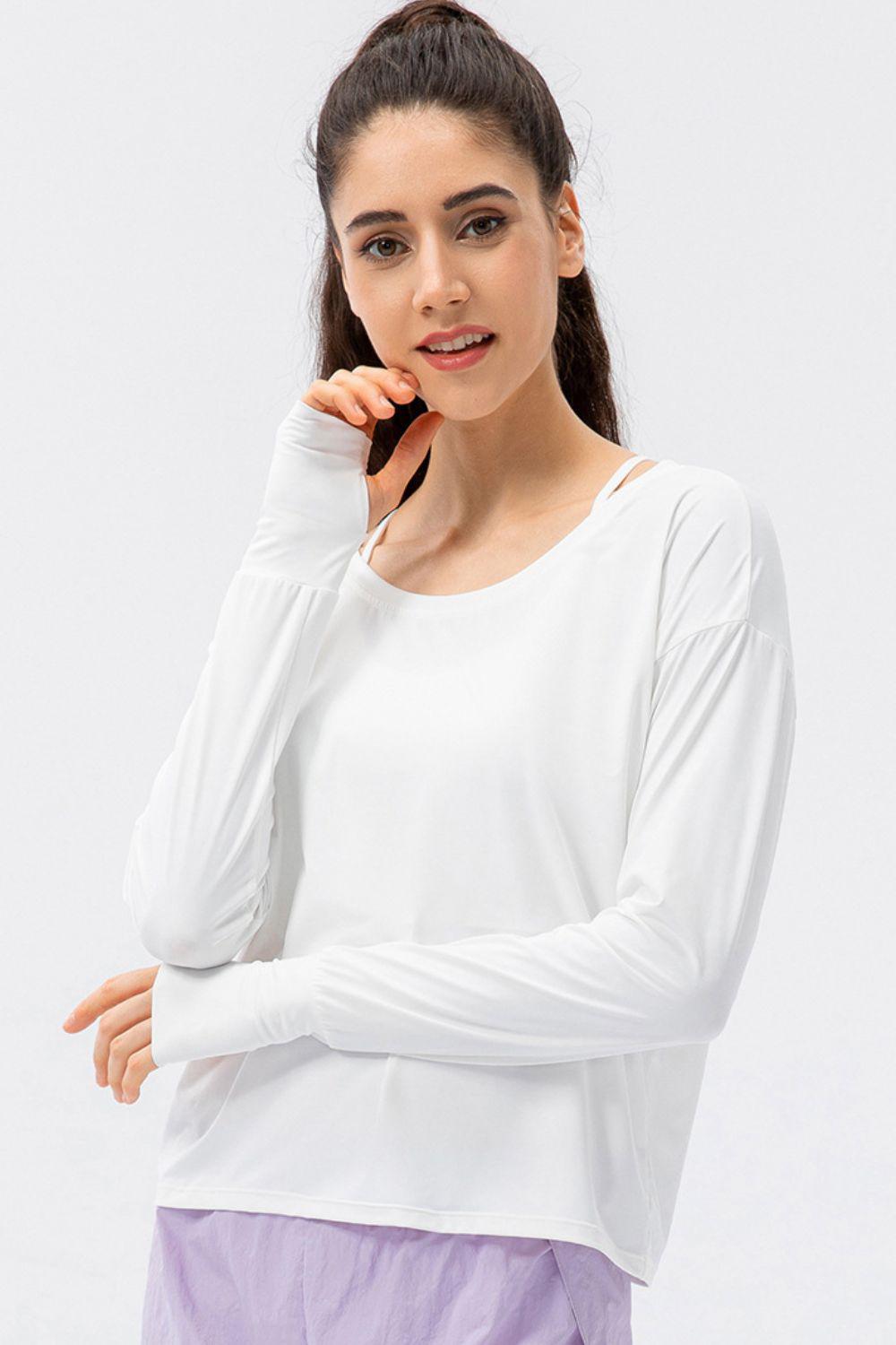Blue Zone Planet | Breathable Round Neck Dropped Shoulder Top