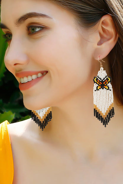 Blue Zone Planet | Butterfly Beaded Dangle Earrings