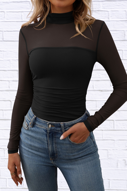 Mock Neck Long Sleeve Top