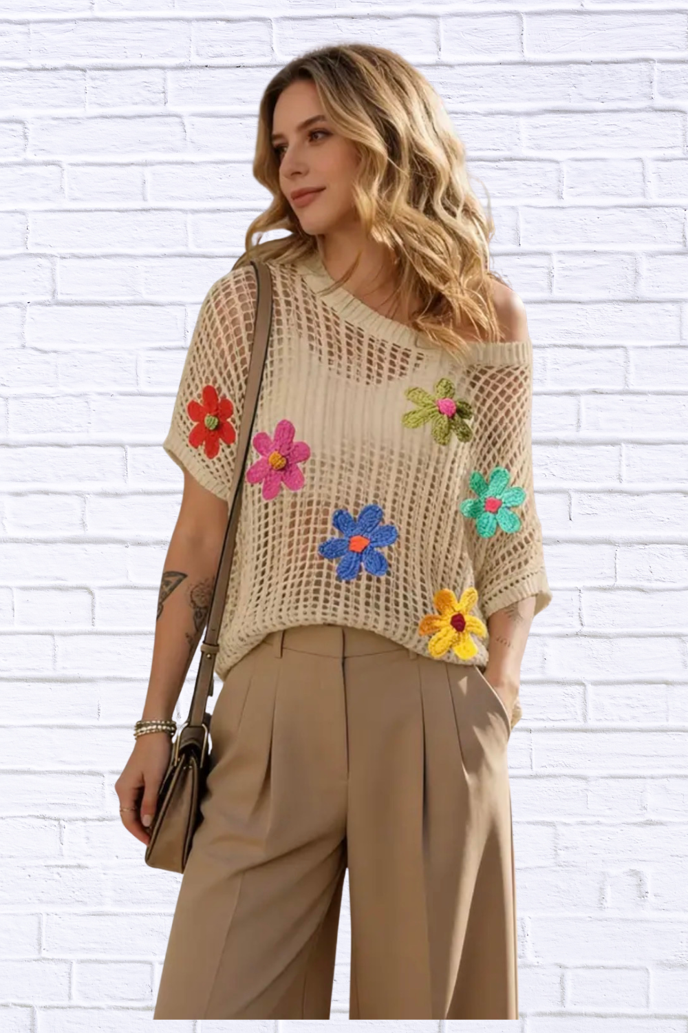 Hollow Out Flower Top | Chic Boutique Knit Top for Women