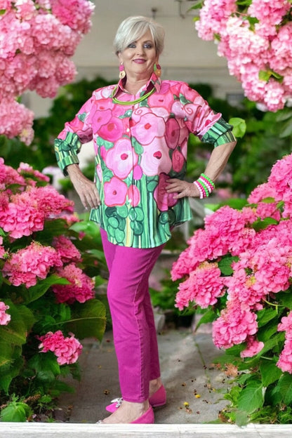 Women’s Vibrant Multicolor Floral Print Casual Shirt – Bright, Chic, and Striking