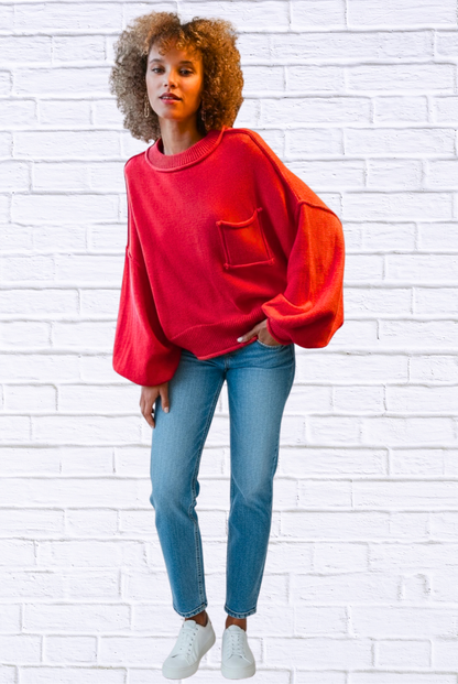 🩵 Changing Season Ribbed High-Neck Sweater