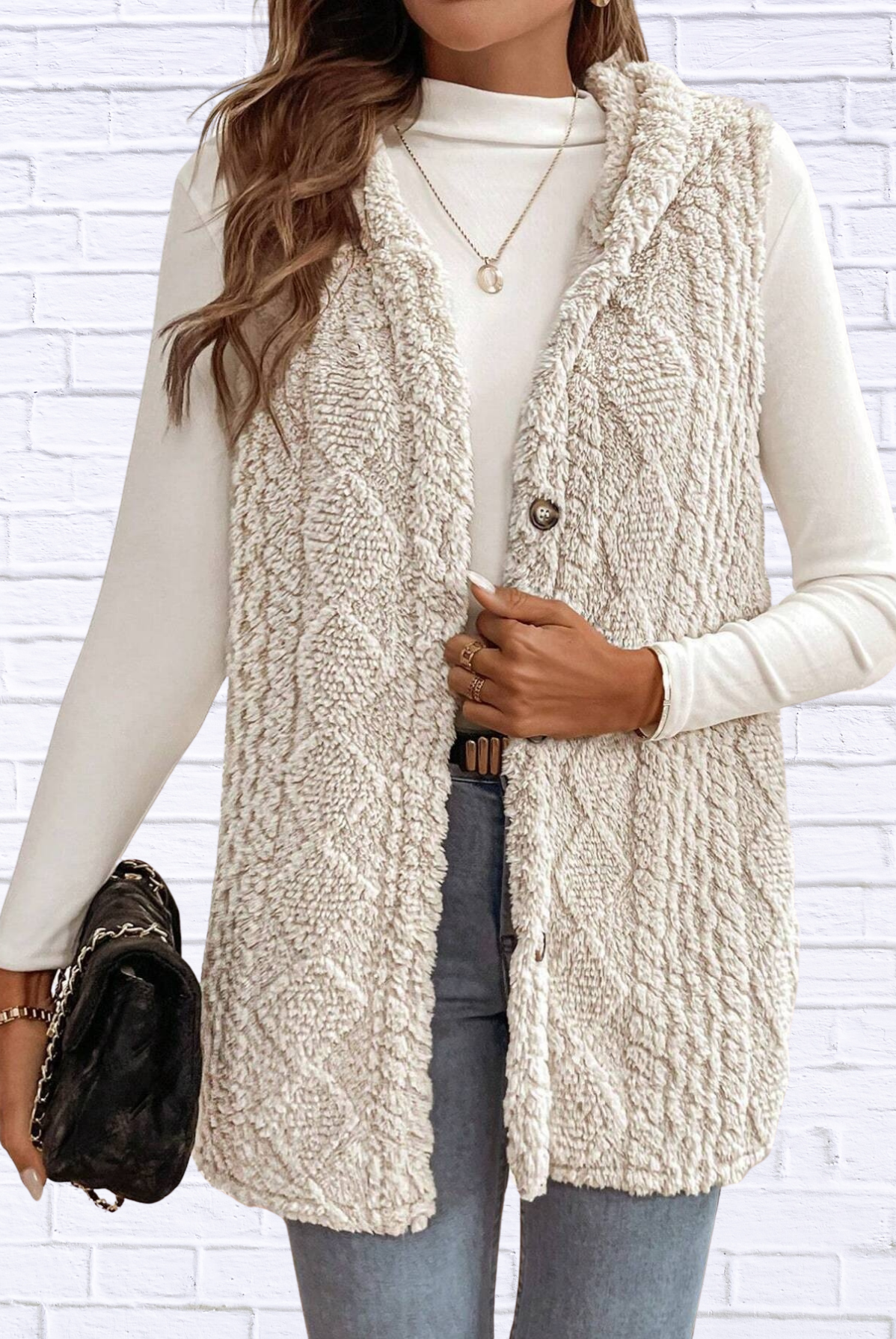 Cozy Sherpa Fleece Hooded Vest Coat