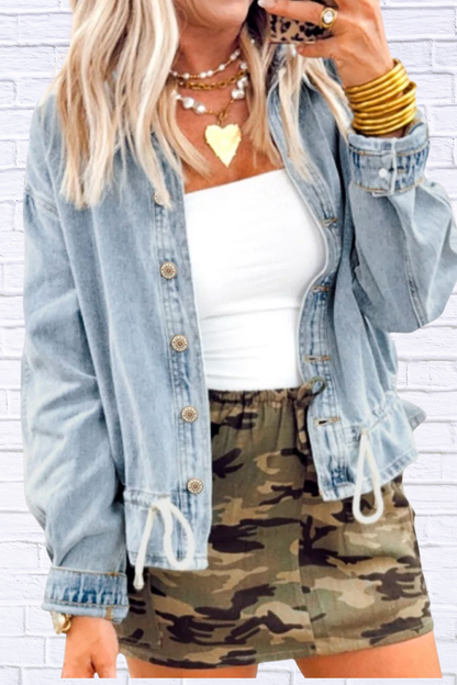 Wash Button Up Denim Jacket