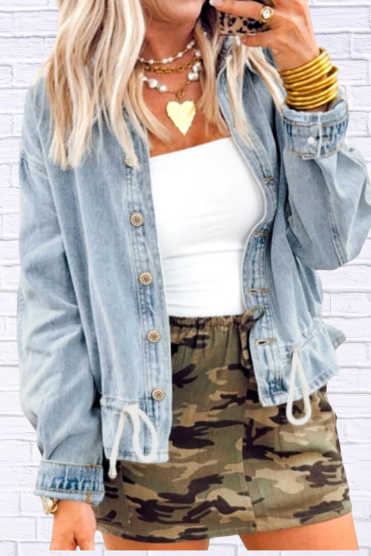 Wash Button Up Denim Jacket