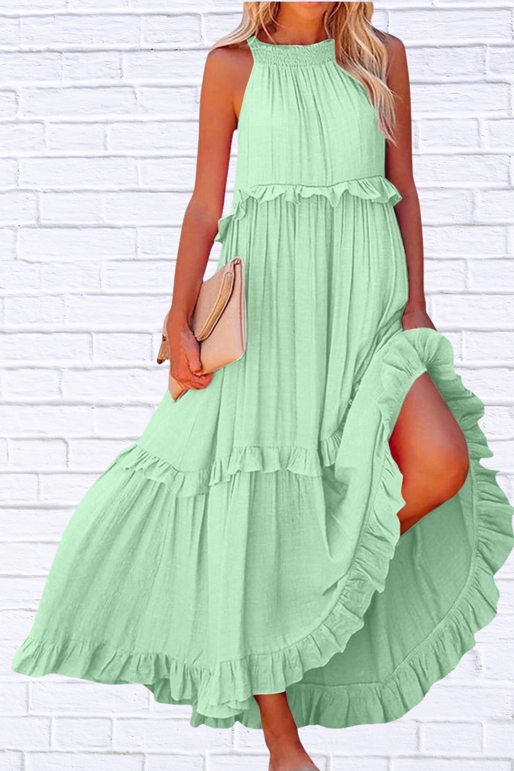 Ruffled Sleeveless Maxi Dress | Flowy & Feminine