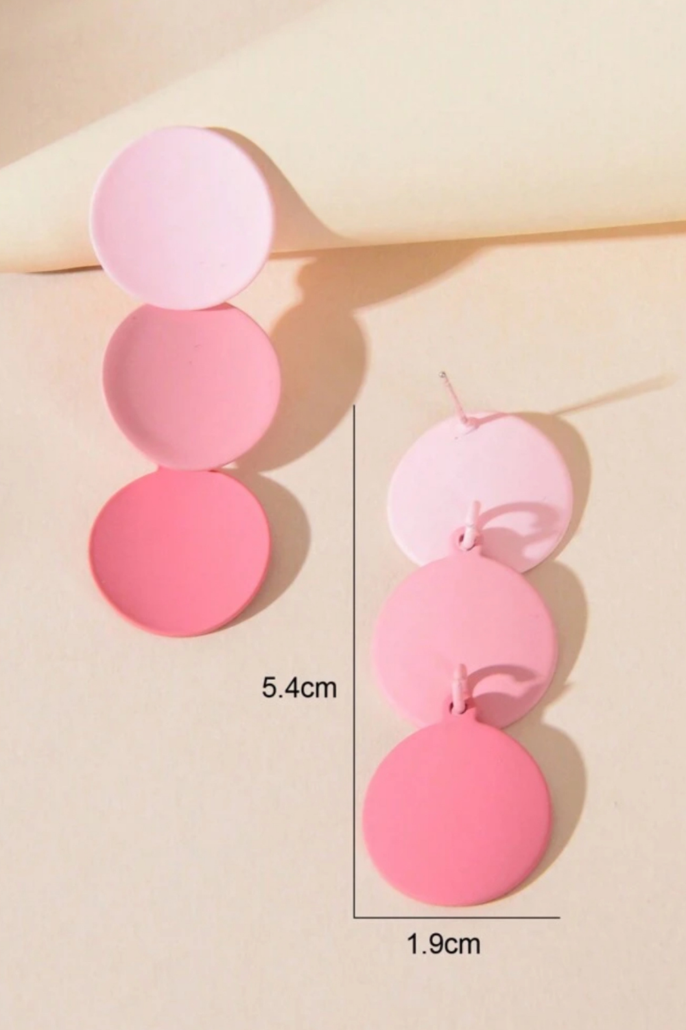 Pink Ombre Circle Drop Earrings