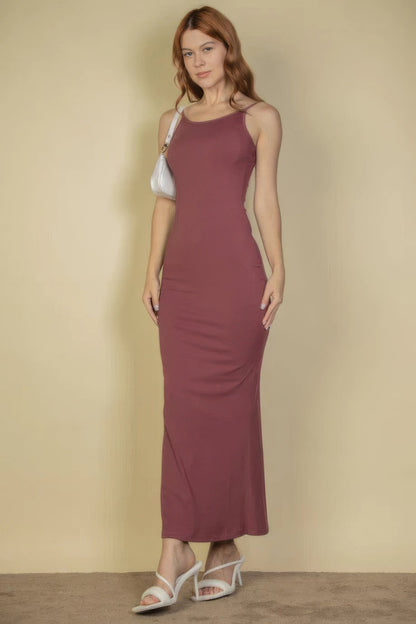 Blue Zone Planet | Tina's Ribbed Mermaid Hem Camisole Maxi Dress