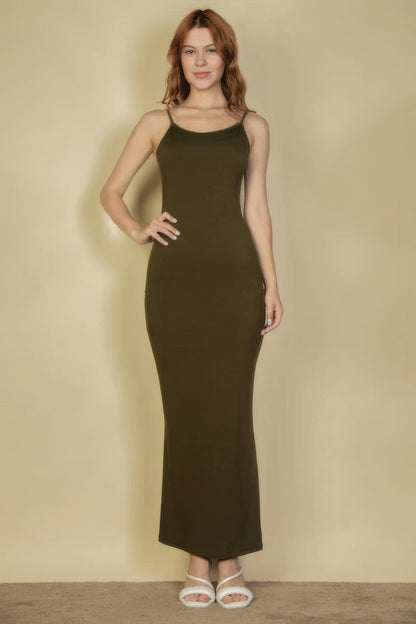 Blue Zone Planet | Tina's Ribbed Mermaid Hem Camisole Maxi Dress