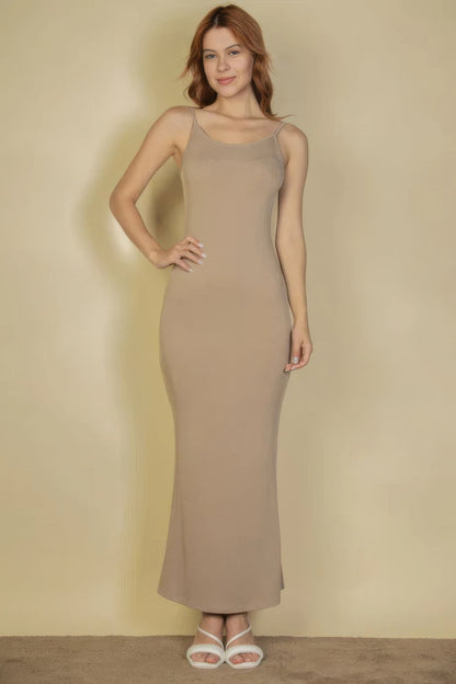 Blue Zone Planet | Tina's Ribbed Mermaid Hem Camisole Maxi Dress