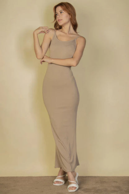 Blue Zone Planet | Tina's Ribbed Mermaid Hem Camisole Maxi Dress