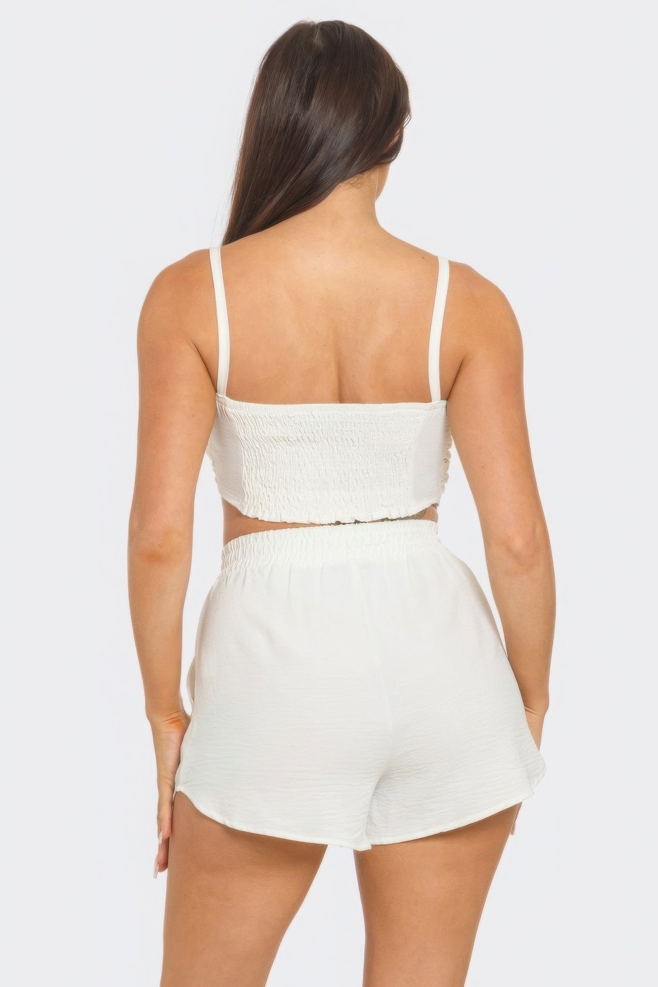 Blue Zone Planet | Front Oversized Bow Twisted Tie Top And Shorts Set