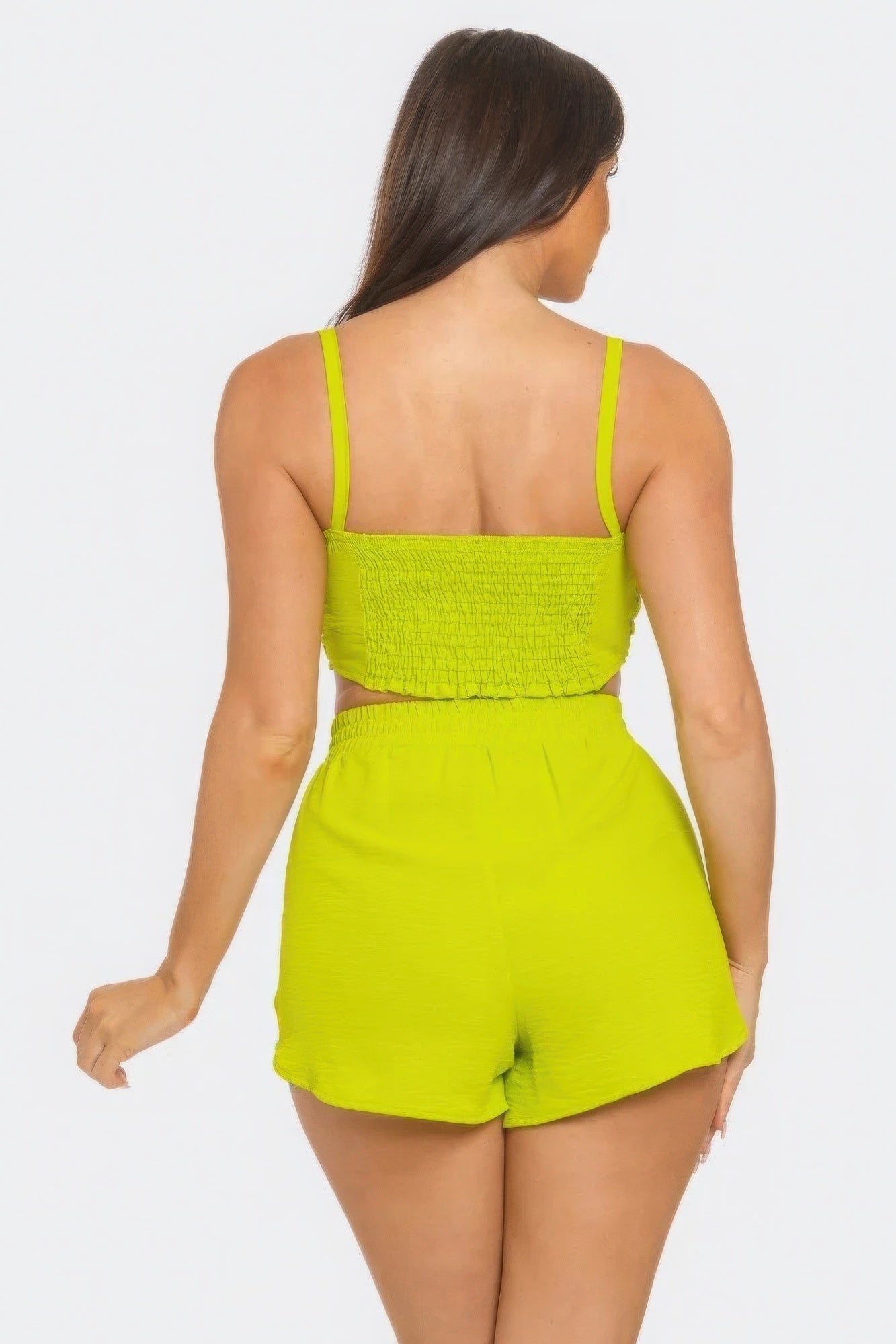 Blue Zone Planet | Front Oversized Bow Twisted Tie Top And Shorts Set