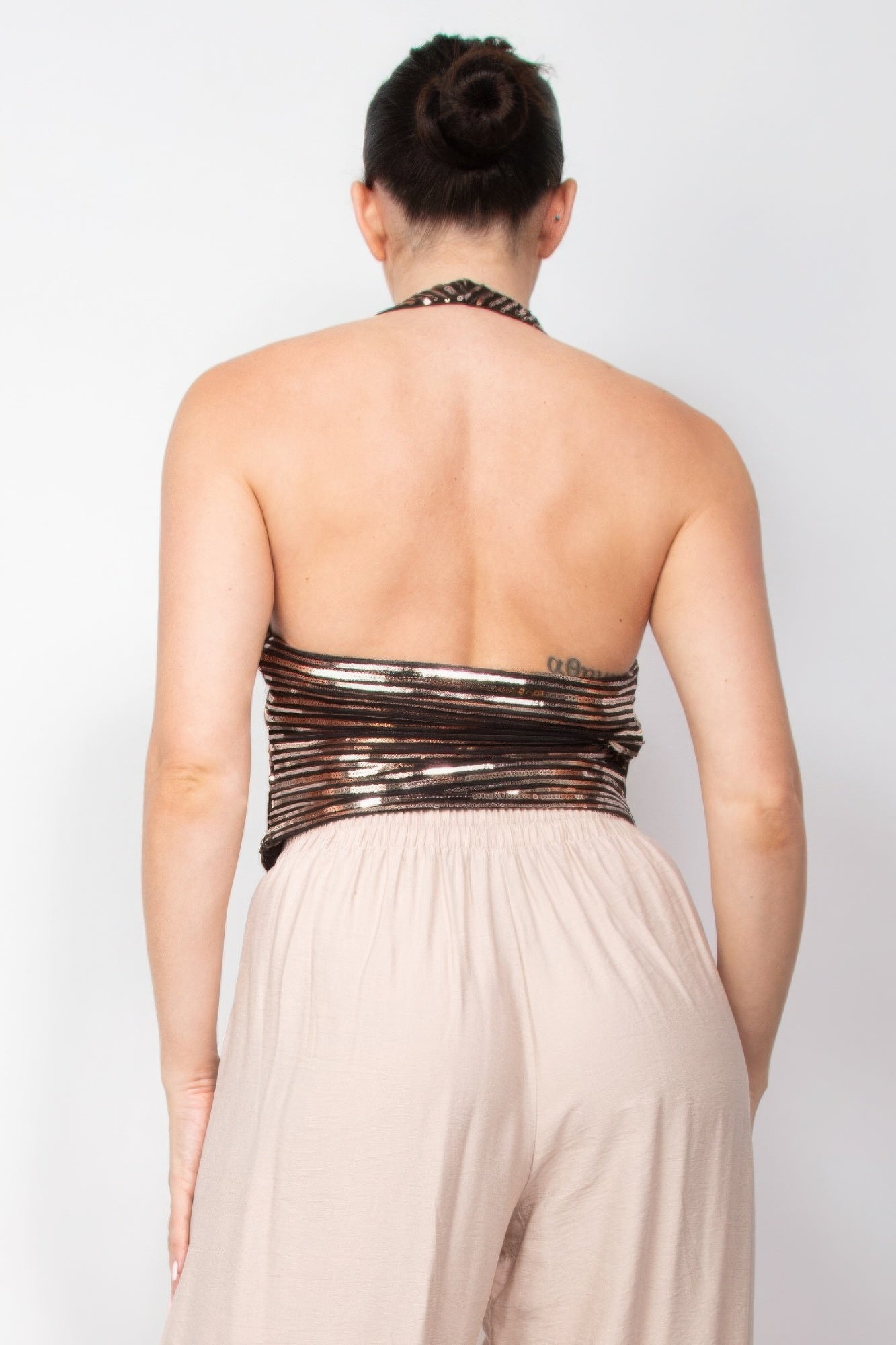 | Gina's Surplice Halter Sequins Top