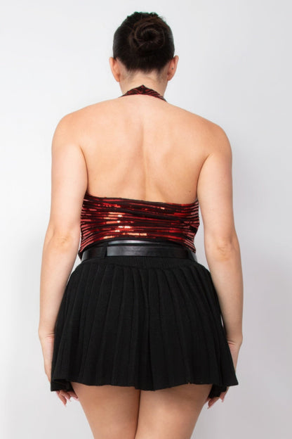 | Gina's Surplice Halter Sequins Top