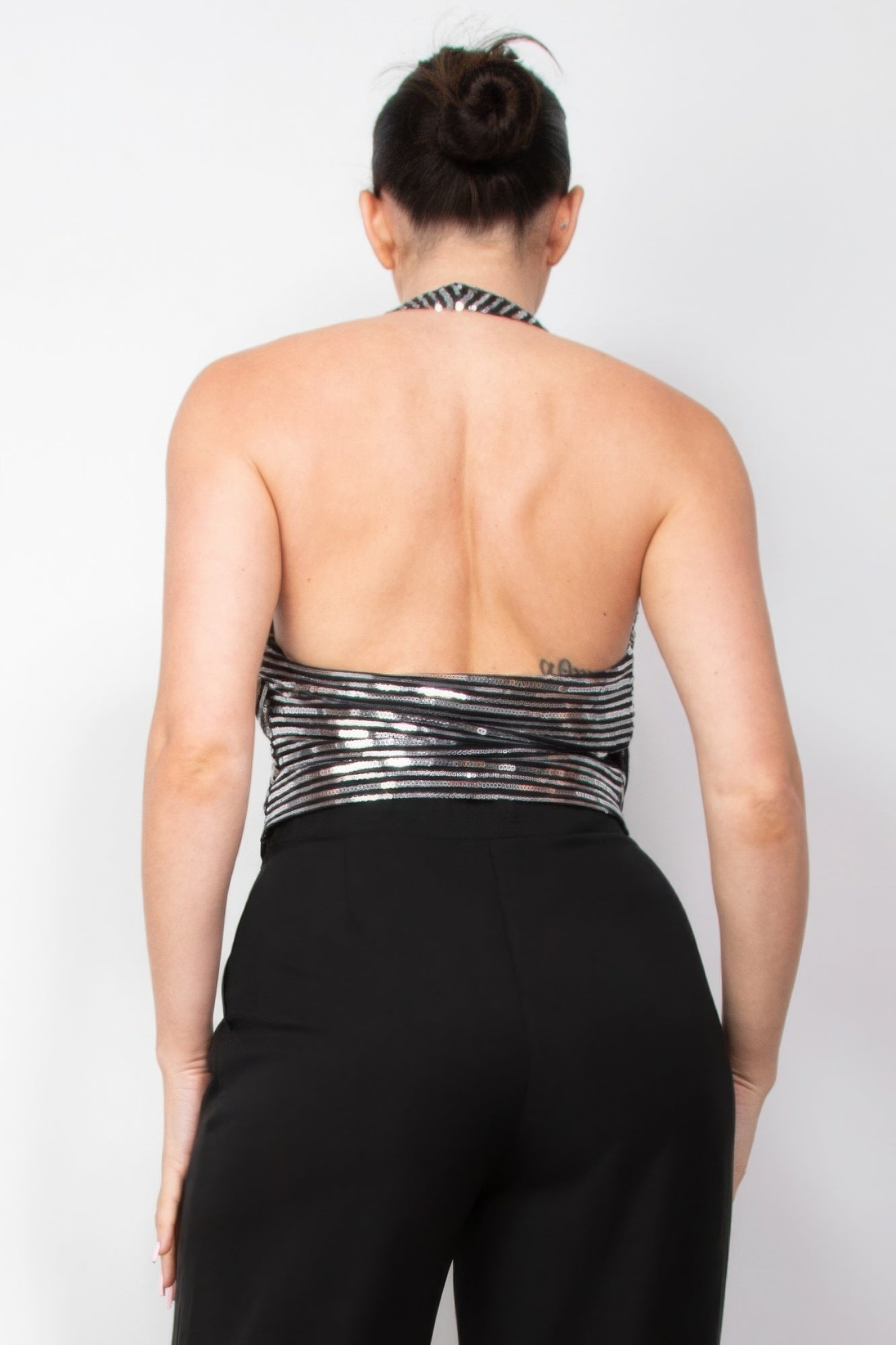 | Gina's Surplice Halter Sequins Top