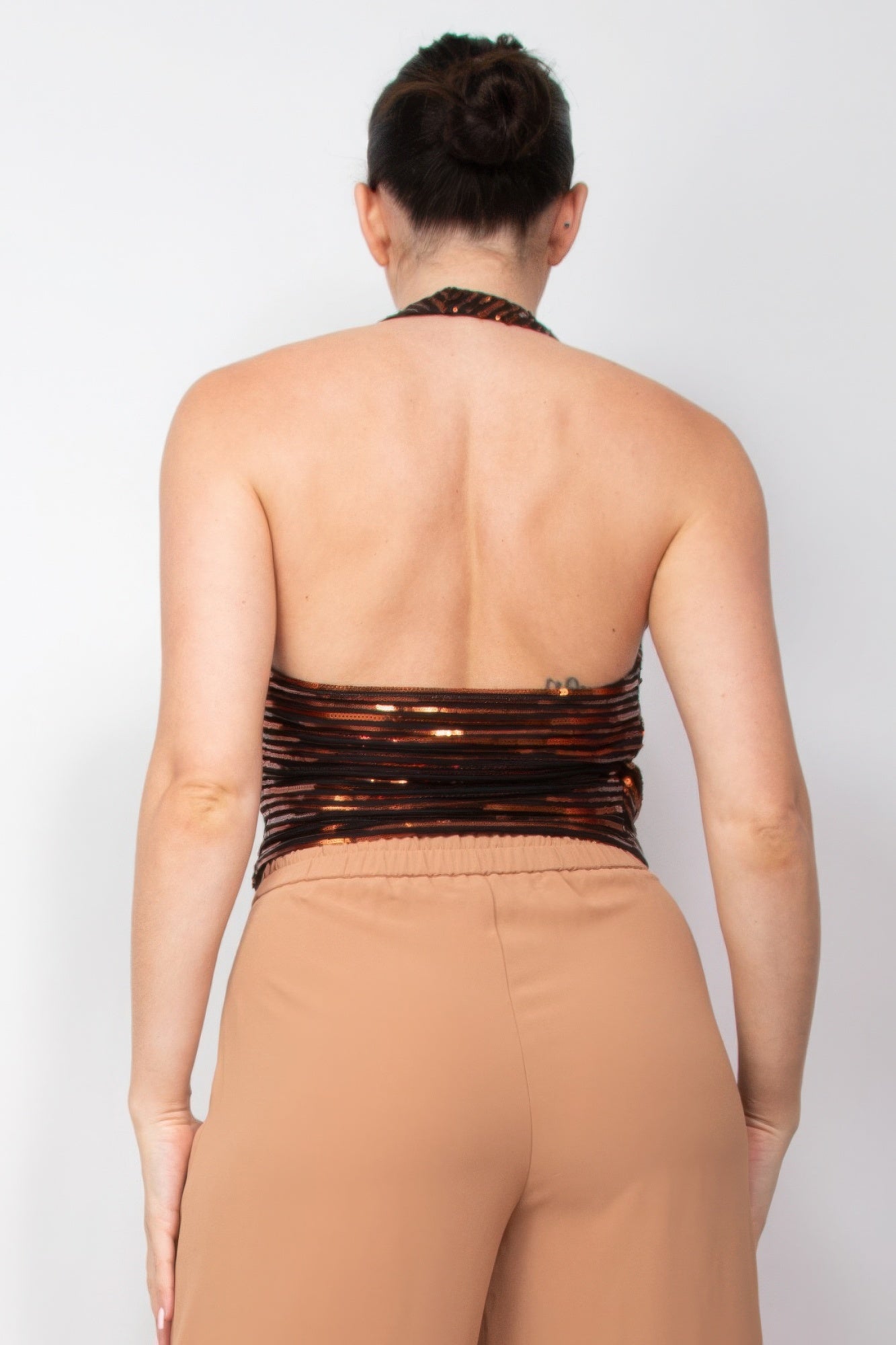 | Gina's Surplice Halter Sequins Top