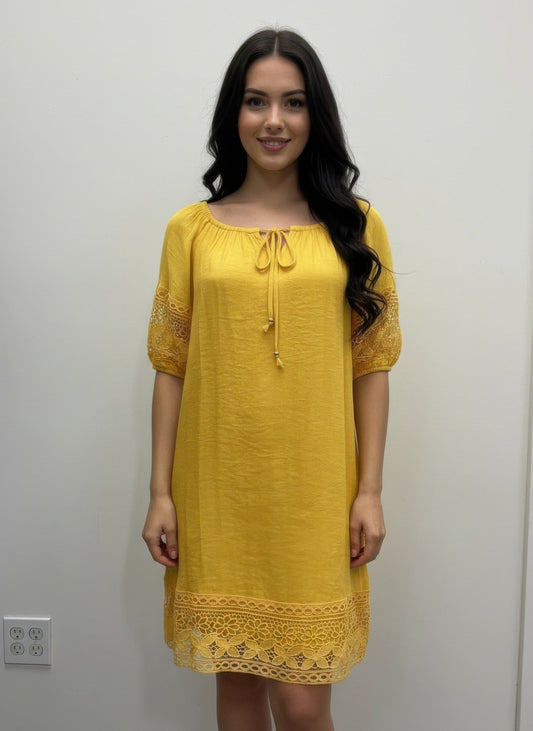 Mlle Gabrielle Solid Short Sleeve Dress