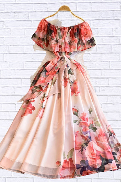 Floral Off-Shoulder A-Line Dress for Women