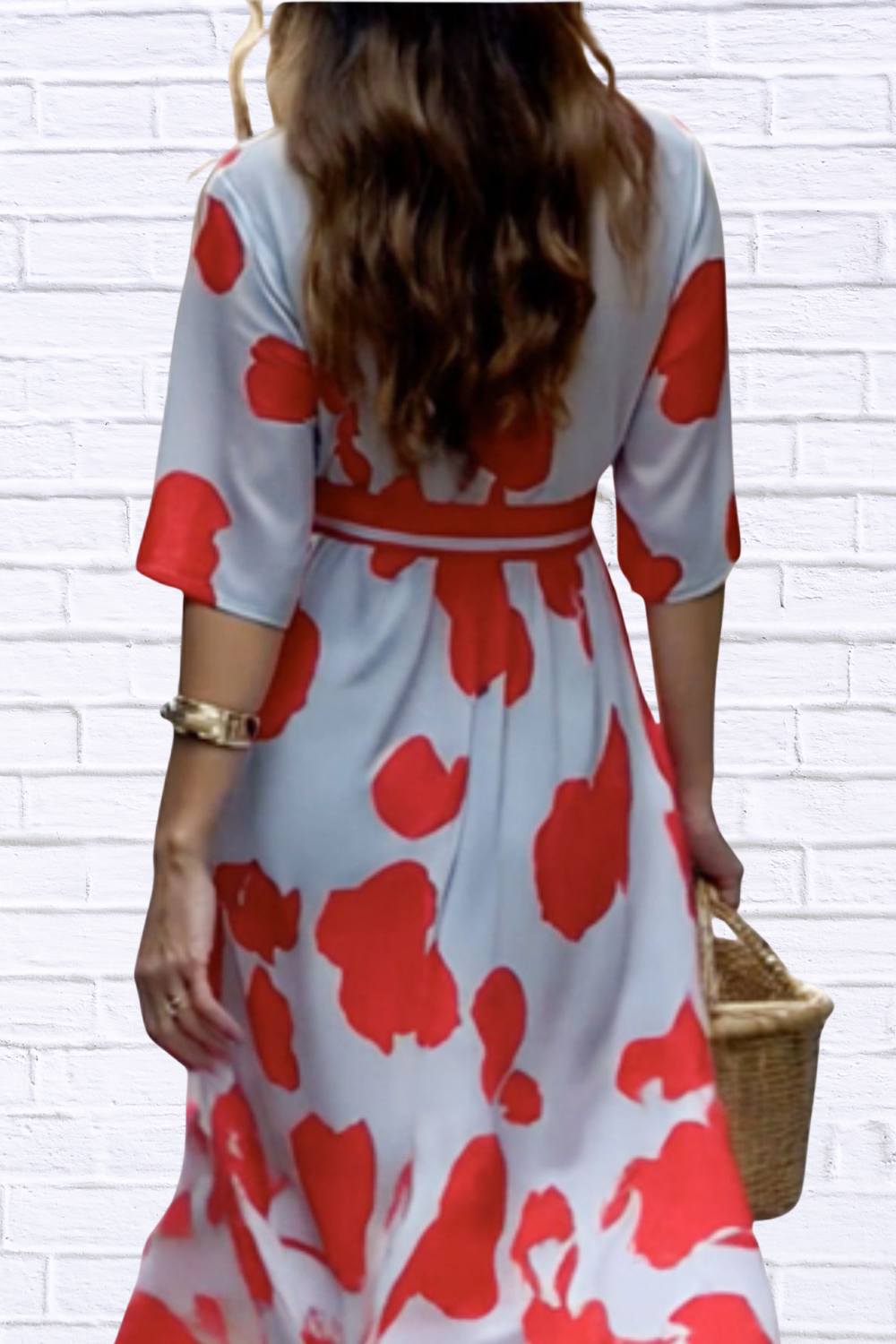Floral Print Half Sleeve Maxi Dress