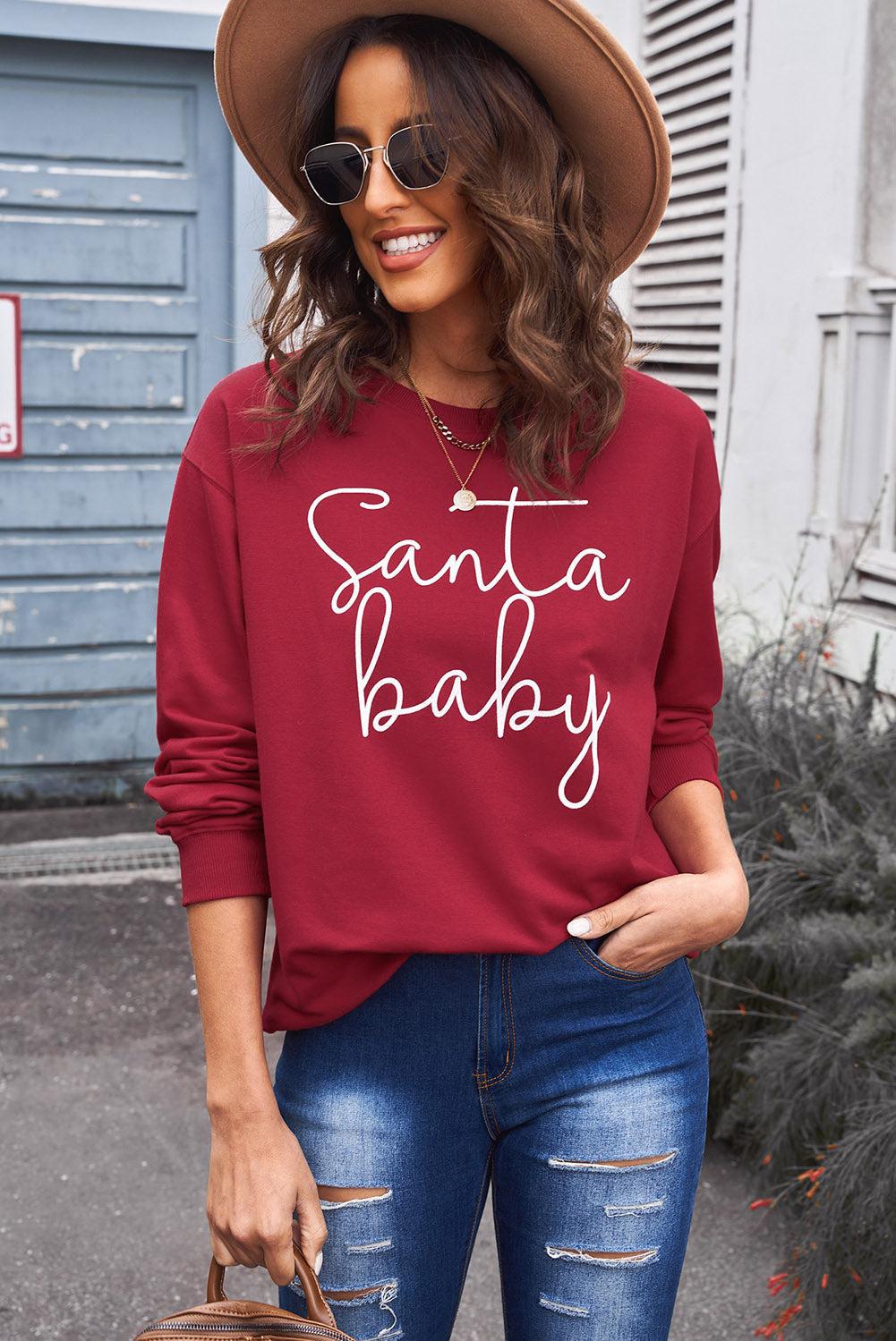Chirstmas SANTA BABY Graphic Sweatshirt