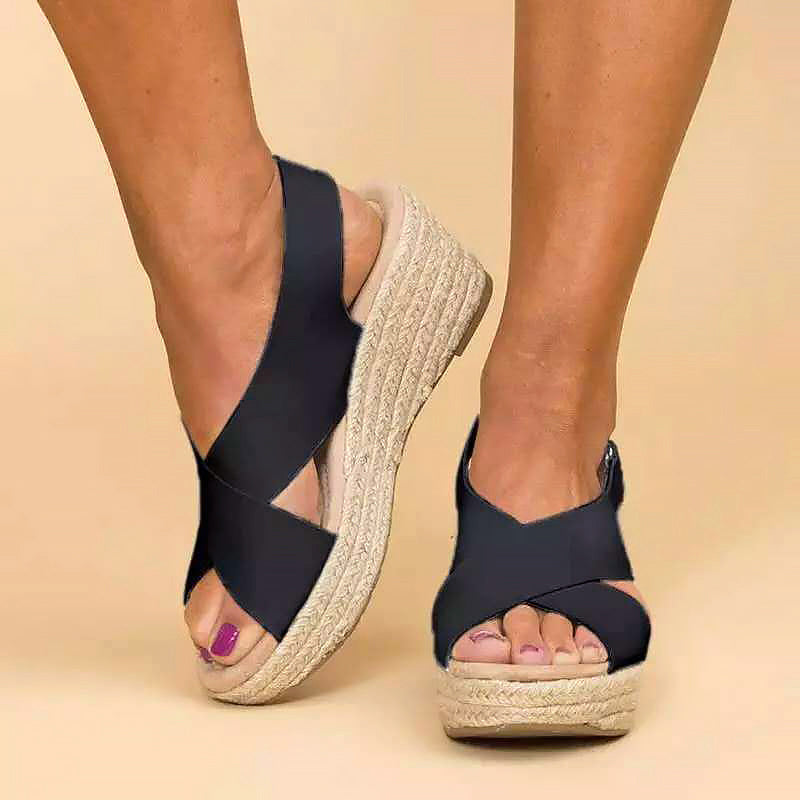 Chloé Montclair Cross-Strap Wedge Sandals