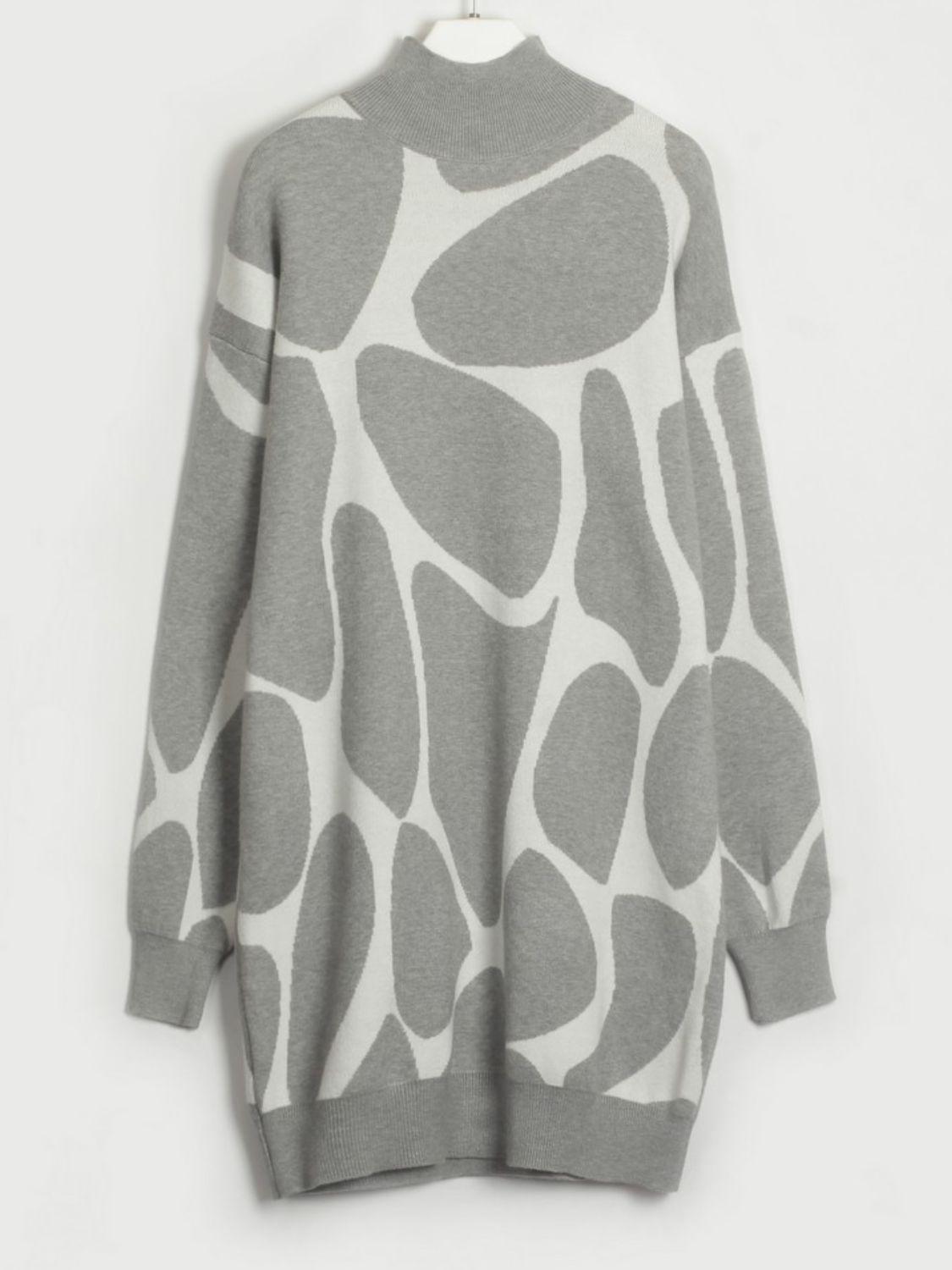 Blue Zone Planet | Contrast Mock Neck Sweater Dress
