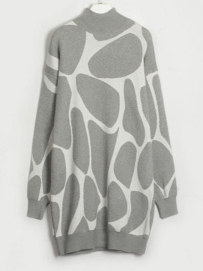 Blue Zone Planet | Contrast Mock Neck Sweater Dress