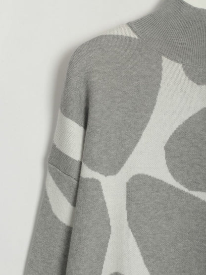 Blue Zone Planet | Contrast Mock Neck Sweater Dress