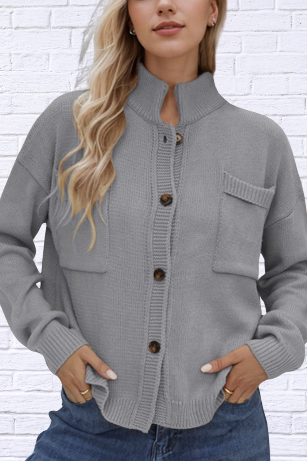 Button Up Long Sleeve Cardigan