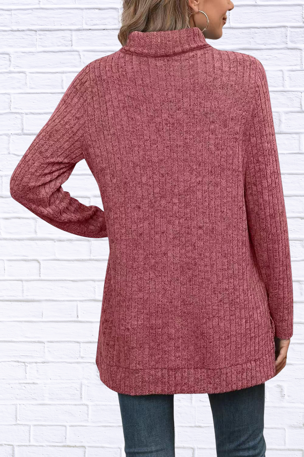 Turtleneck High Low Top